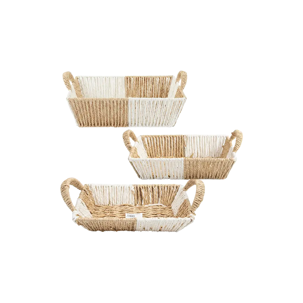 Rectangular Straw Basket with Dual Handles(S,M,L)