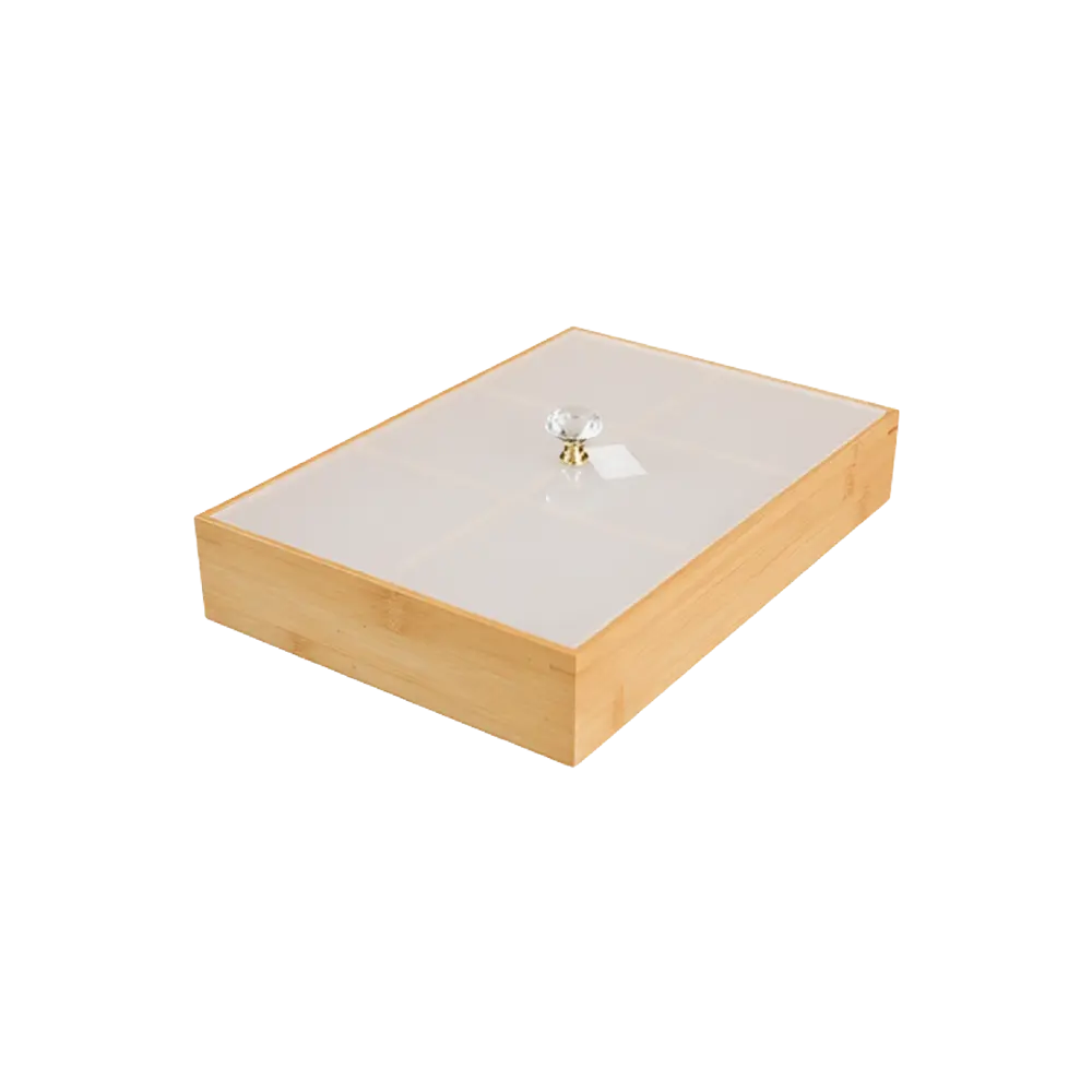 Rectangular-Wooden-Organizer-with-Plexi-Lid-6-Compartments Rectangular Wooden Organizer with Plexi Lid 6 Compartments