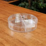 Round Clear Plexi Organizer Box 4 Compartments2