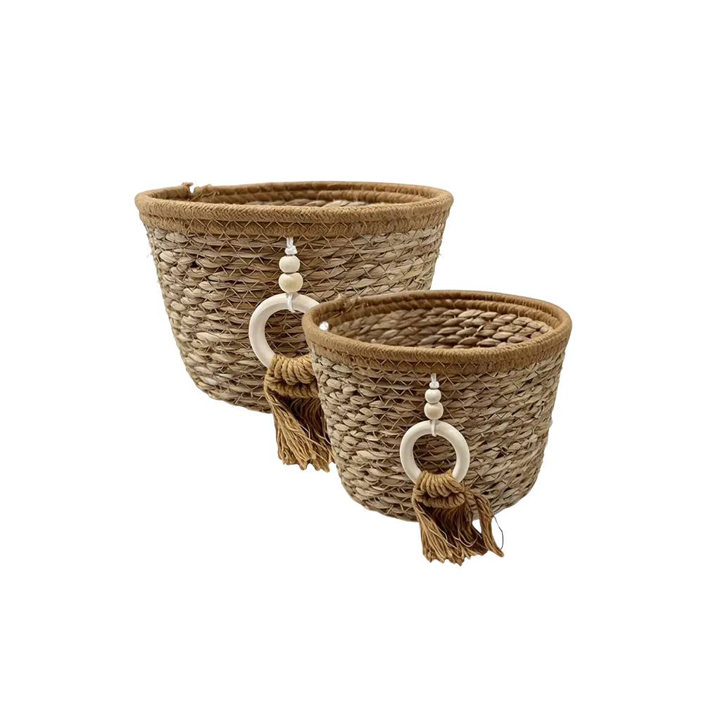 Straw-Basket-Collection-with-Tassel-Details Straw Basket Collection with Tassel Details
