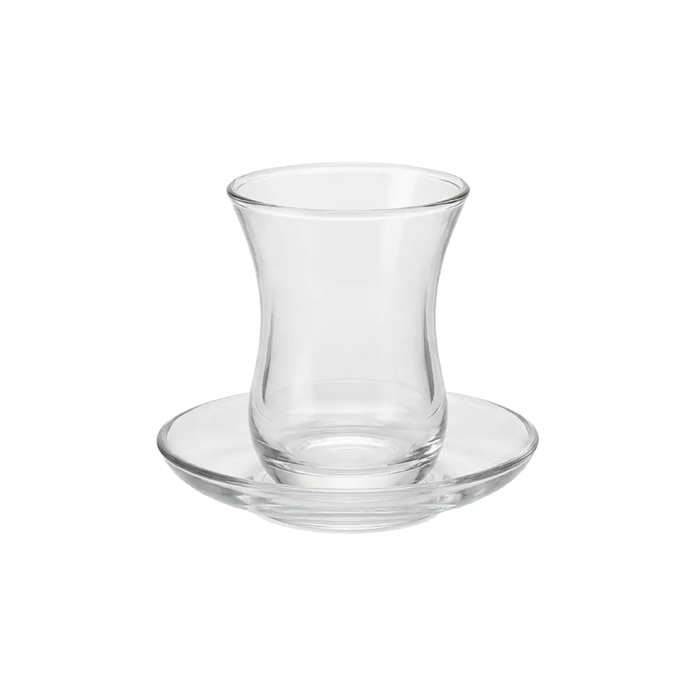 Viena-Classic-Clear-Glass-3pcs-Tea-Cups-&-Saucer-Set-120ml Viena Classic Clear Glass 3pcs Tea Cups & Saucer Set 120ml