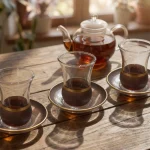 Viena-Glass-Gold-Band-Design-3pcs-Tea-Cups-&-Saucer-Set-120ml1 Viena Glass Gold Band Design 3pcs Tea Cups & Saucer Set 120ml1