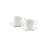 White Porcelain Coffee Cups Set with Saucers 6 Pieces Professional Drinkware in Lebanon