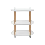 Wood & Plastic 3 Tier Rolling Stand 80x57.5 cm with Side Handles for Kitchen