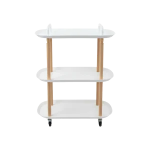 Wood & Plastic 3 Tier Rolling Stand 80x57.5 cm with Side Handles for Kitchen