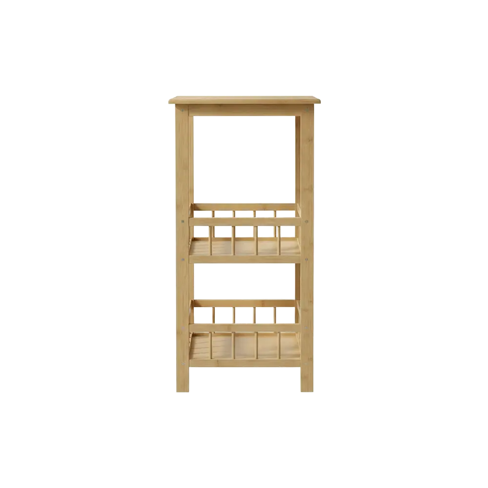 Wooden 2 Tier Stand 78x33 cm Practical Design with Side Rails for Kitchen (2)