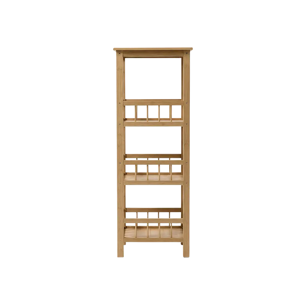 Wooden 3 Tier Stand 100x33 cm Practical Design with Side Rails for Kitchen & Bathroom