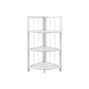 Wooden Corner 3 Tier Stand 74x43 cm Space Saving Bathroom Organizer