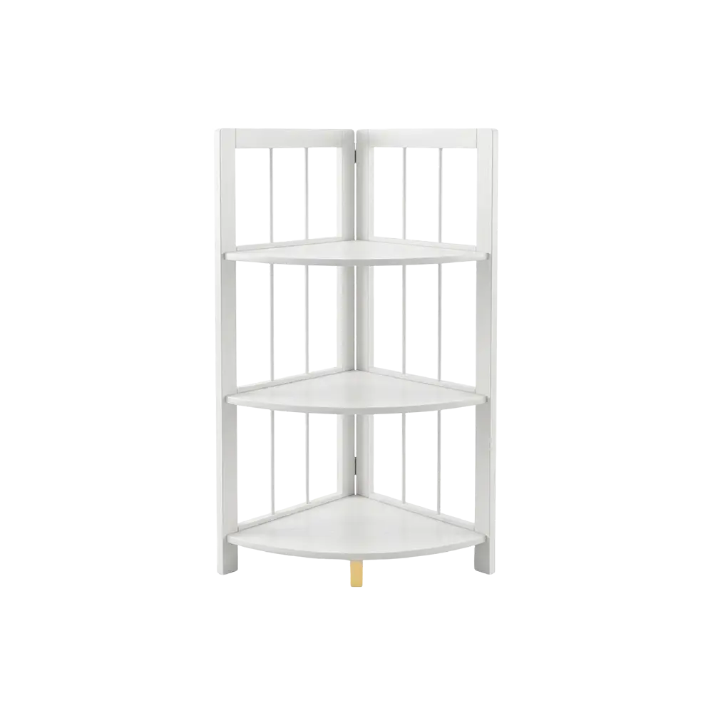 Wooden Corner 3 Tier Stand 74x43 cm Space Saving Bathroom Organizer