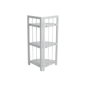 Wooden Corner 3 Tier Stand 74x43 cm Space Saving Bathroom Organizer1