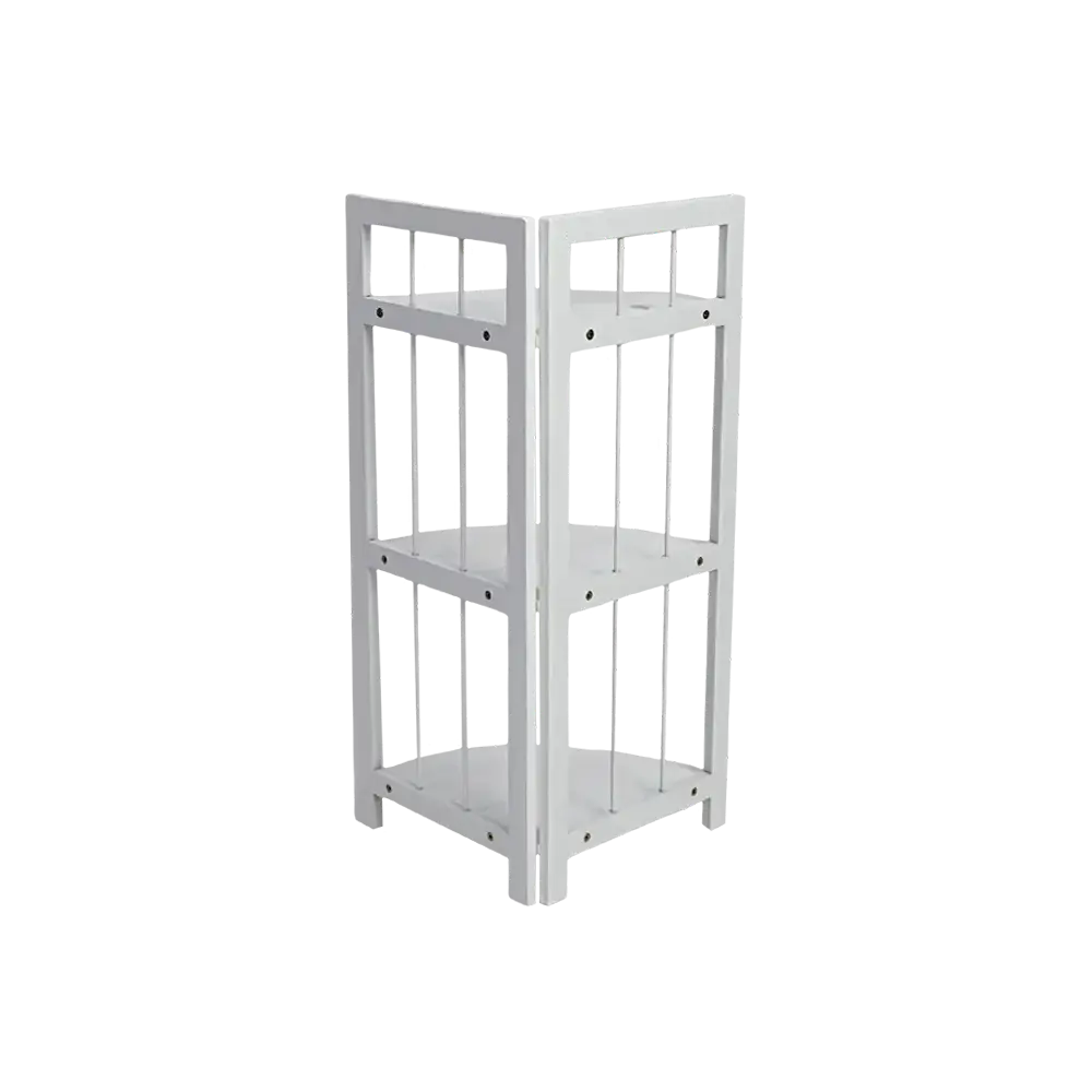 Wooden Corner 3 Tier Stand 74x43 cm Space Saving Bathroom Organizer1