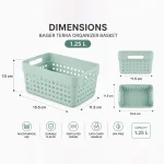 Bager-Terra-1.25L-Ventilated-Multipurpose-15.5-x-11.5-x-7.5-cm-Organizer-Basket-BG-6391 Bager Terra 1.25L Ventilated Multipurpose 15.5 x 11.5 x 7.5 cm Organizer Basket BG