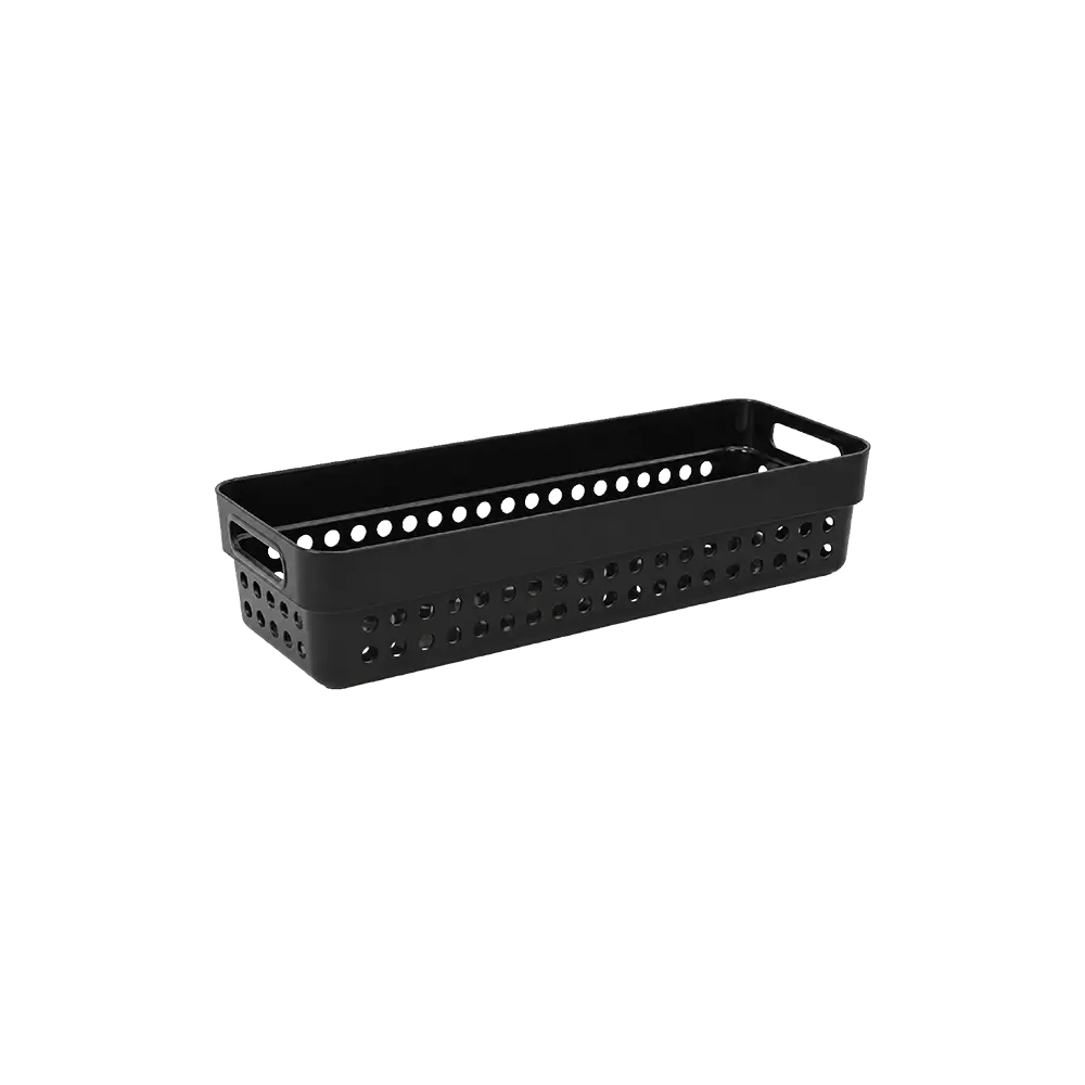 Bager Terra 750ml Long Ventilated 24 x 7.5 x 5 cm Organizer Black Basket BG