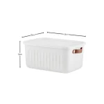 Boxsis Mix Colour Storage Box with Lid & Side Handles 10L 35 × 25 × 15 cm Model OM 1760 White & Brown1
