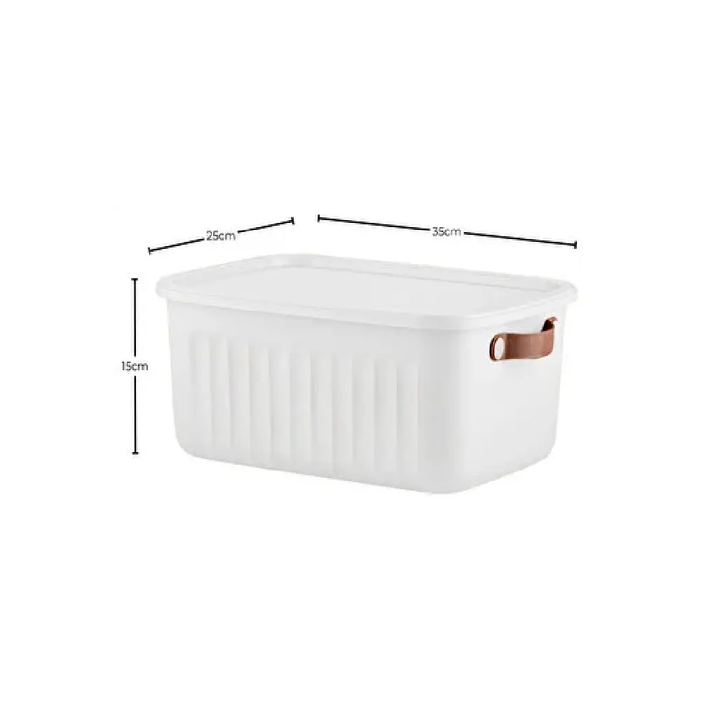 Boxsis Mix Colour Storage Box with Lid & Side Handles 10L 35 × 25 × 15 cm Model OM 1760 White & Brown1