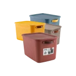 Boxsis Mix Colour Storage Box with Lid & Side Handles 15L Model OM 1690 Assorted Colors 35 x 25 x 22 cm
