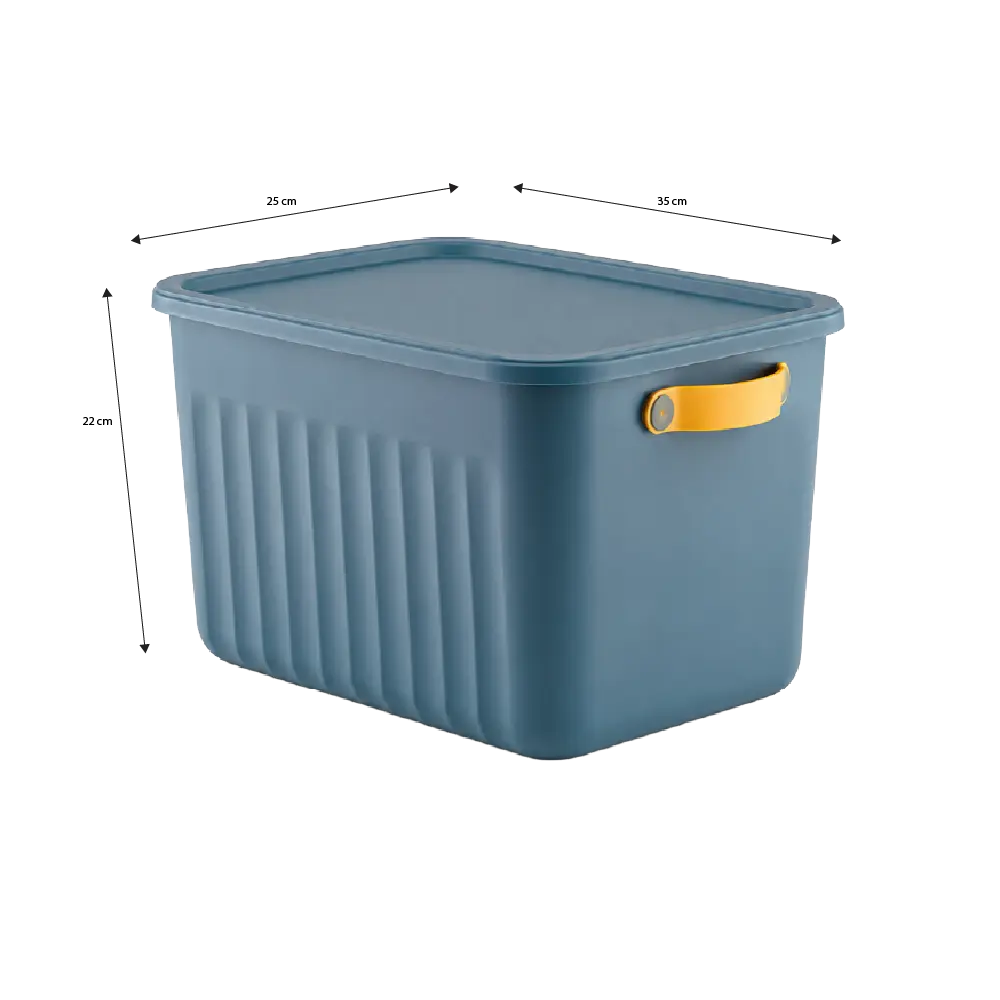 Boxsis Mix Colour Storage Box with Lid & Side Handles 15L Model OM 1690 Assorted Colors 35 x 25 x 22 cm1