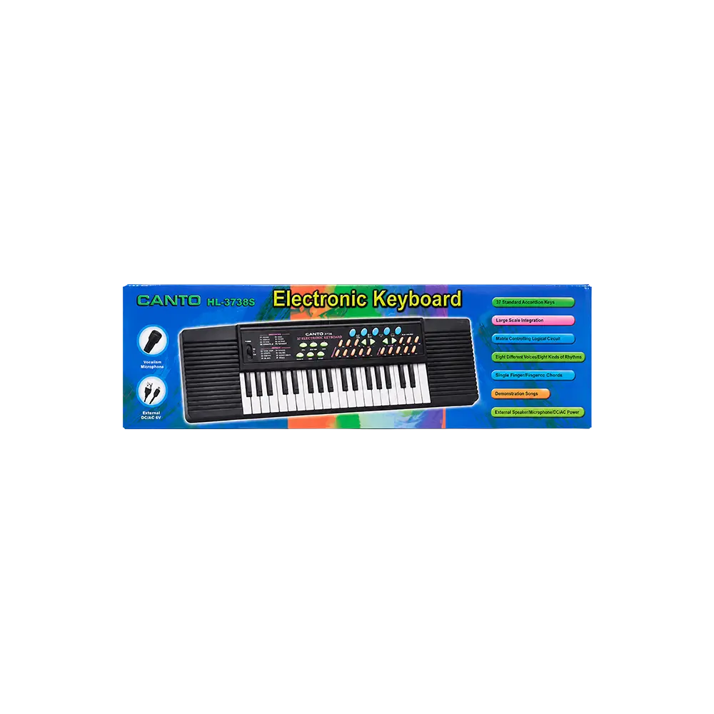 CANTO HL-3738S Black Electronic Keyboard 37 Keys with Microphone 3