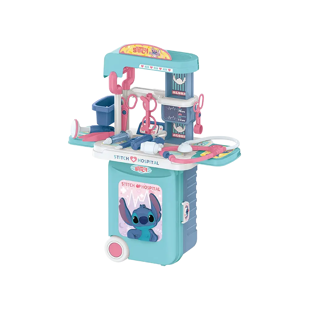 Disney-Stitch-3-in-1-Kids-Doctor-Trolley-Case-&-Hospital-Play-Station–Model-ST008-955A Disney Stitch 3 in 1 Kids Doctor Trolley Case & Hospital Play Station–Model ST008 955A