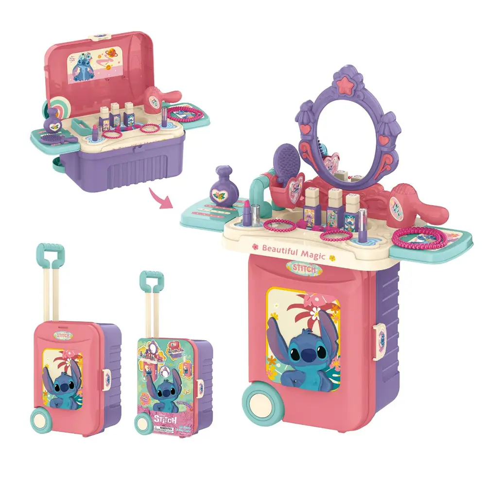 Disney-Stitch-3-in-1-Kids-Makeup-Trolley-Vanity-Play-Set-with-Light-&-Sound-Pink2 Disney Stitch 3 in 1 Kids Makeup Trolley Vanity Play Set with Light & Sound Pink2