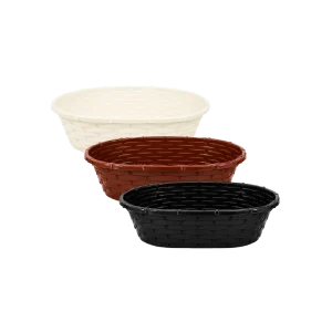 Dolly Lifestyle Wicker Style Bread Basket Oval Plastic Serving Basket Model Y 083 Assorted Colors