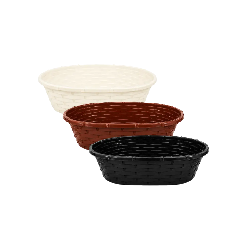 Dolly Lifestyle Wicker Style Bread Basket Oval Plastic Serving Basket Model Y 083 Assorted Colors