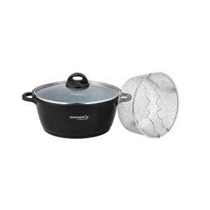 Dosthoff Deep 28cm Frying Black Pot Non Stick with Frying Basket Professional Cookware in Lebanon