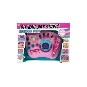 Fashion Star 20 Pieces DIY Nail Art Studio Play Pink Set with Nail Dryer & Accessories1