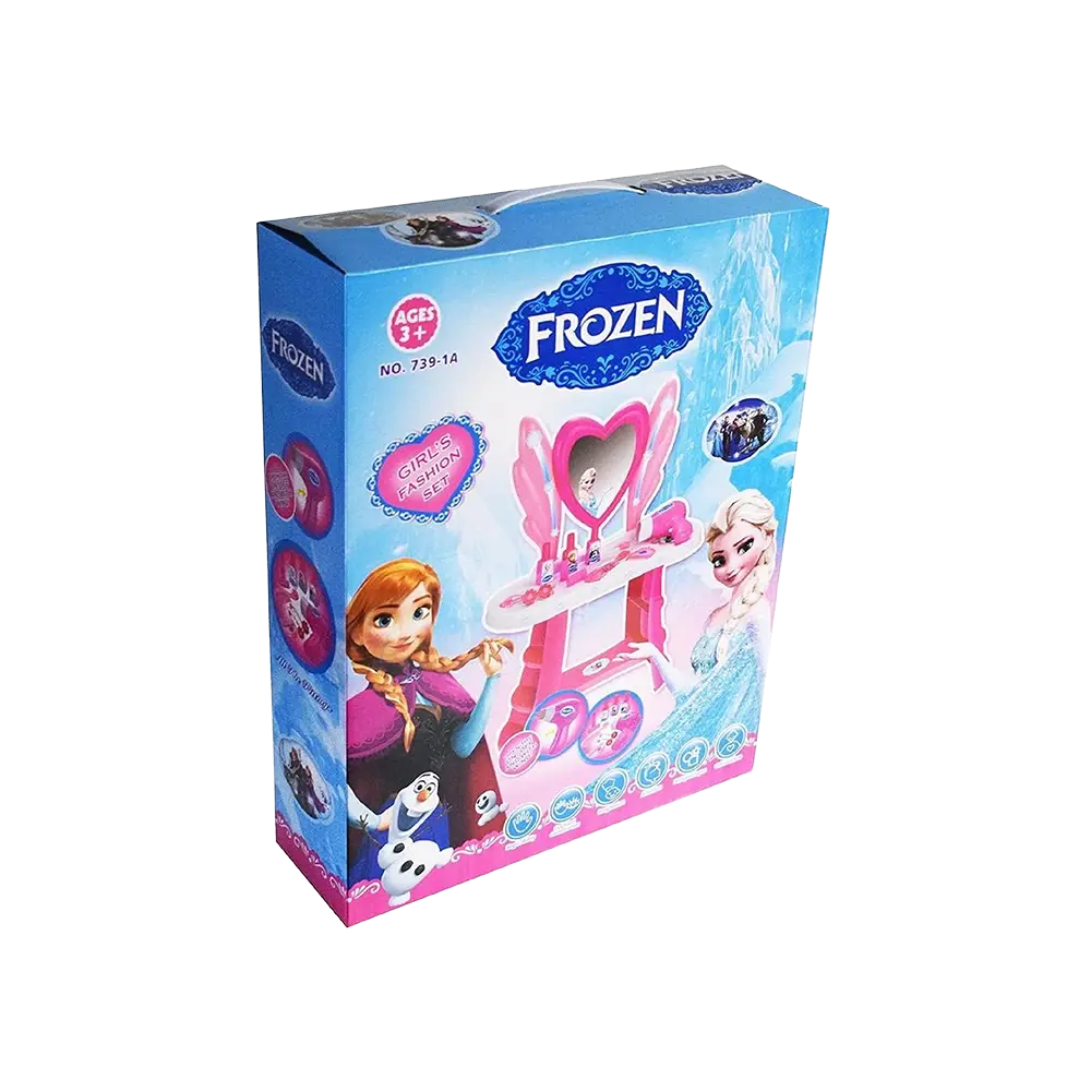 Frozen Girls Fashion Vanity Table Play Pink Set with Mirror & Hair Dryer1