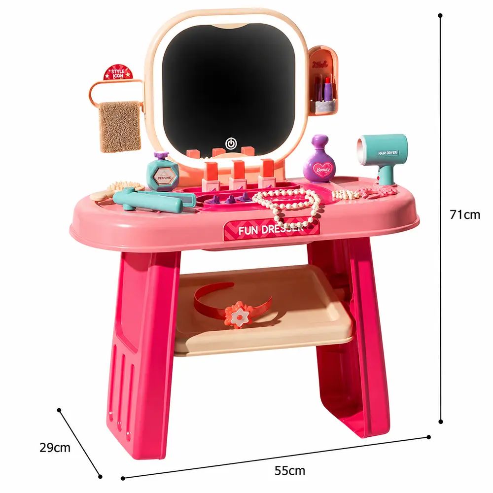 Funny-Dresser-Kids-Vanity-Table-Play-Pink-Set-with-Light,-Music-&-Beauty-Accessories1 Funny Dresser Kids Vanity Table Play Pink Set with Light, Music & Beauty Accessories1