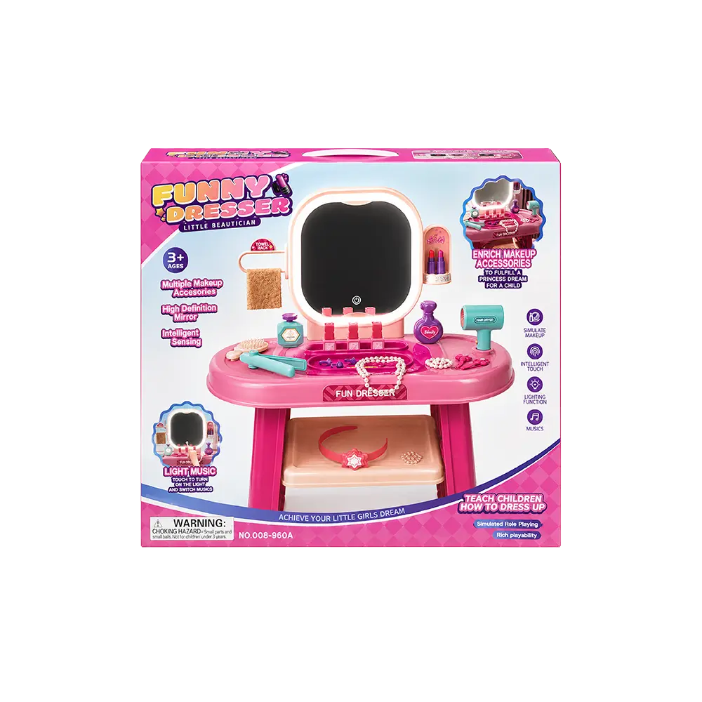 Funny-Dresser-Kids-Vanity-Table-Play-Pink-Set-with-Light,-Music-&-Beauty-Accessories3 Funny Dresser Kids Vanity Table Play Pink Set with Light, Music & Beauty Accessories3