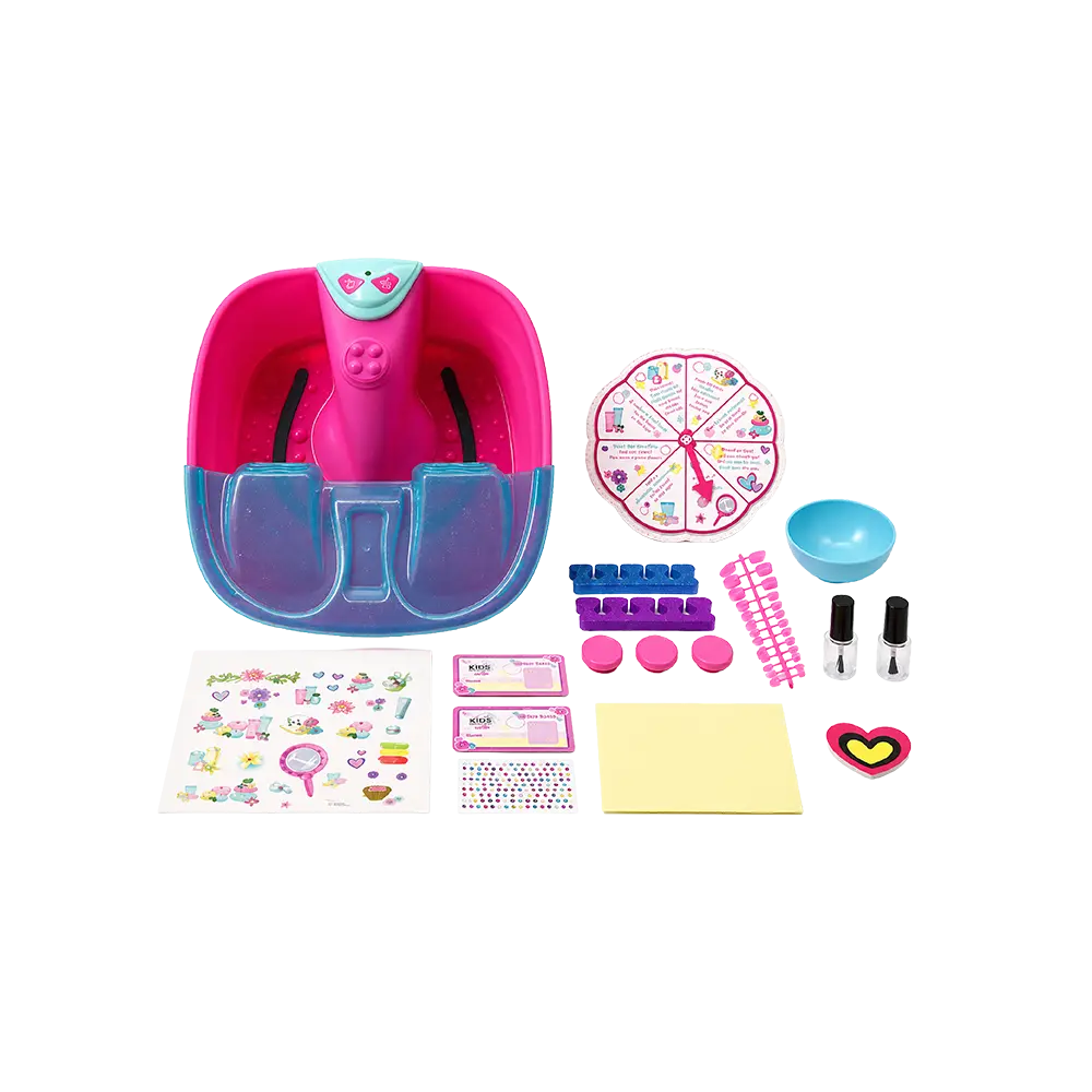 Girl's Creator Foot Spa Salon Working Pedicure Play Pink Set with Bubble & Music