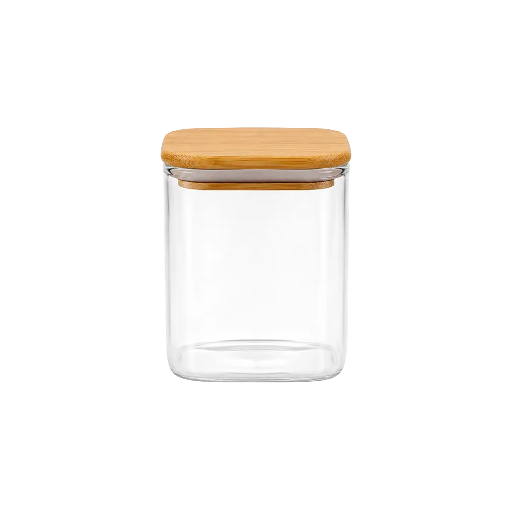 Glass Storage Jar Airtight Bamboo Lid 200ml Professional Storageware in Lebanon
