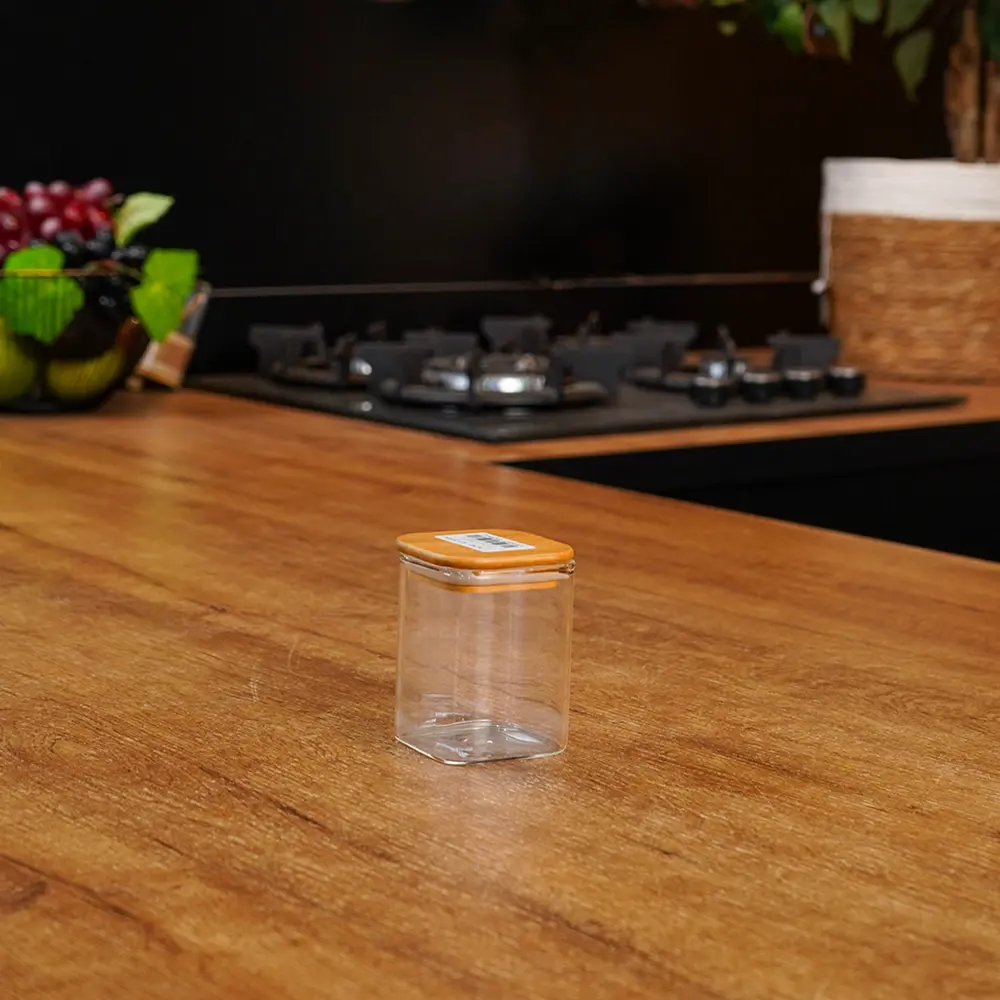 Glass Storage Jar Airtight Bamboo Lid 200ml Professional Storageware in Lebanon1
