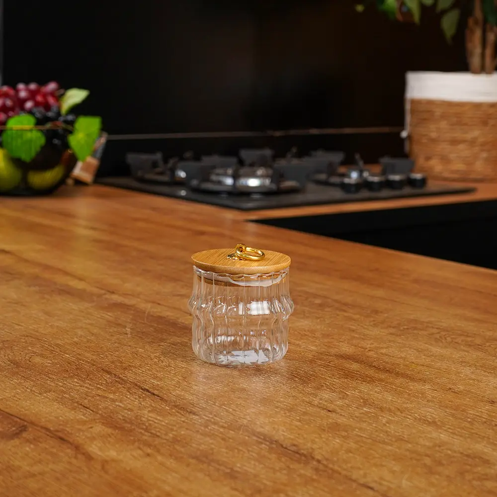 Glass-Storage-Jar-Airtight-Bamboo-Lid-350ml-Gold-Handle-Transparent-Professional-Storageware-in-Lebanon1 Glass Storage Jar Airtight Bamboo Lid 350ml Gold Handle Transparent Professional Storageware in Lebanon1