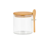 Glass Storage Jar Airtight Bamboo Lid 650ml with Spoon Professional Storageware in Lebanon