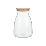 Glass Storage Jar Airtight Borosilicate Bamboo Lid Transparent 3L Professional Storageware in Lebanon