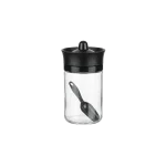 Hane Glass Storage Jar 314ml with Black Lid & Spoon Professional Storageware in Lebanon