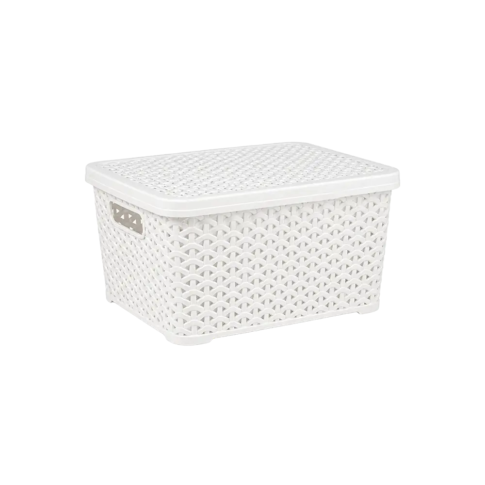 Hobby Life 10L Rattan Style 34 x 24 x 15.7 cm Storage Box with Lid 04