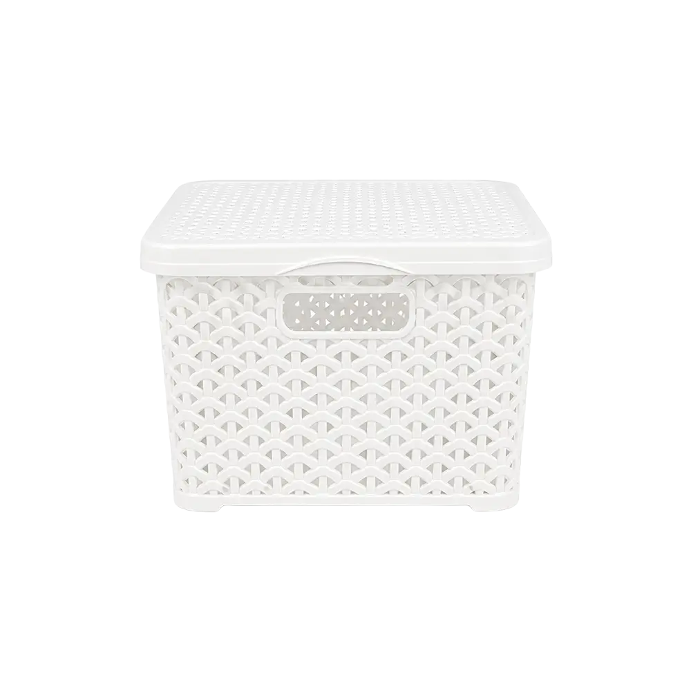 Hobby Life 10L Rattan Style 34 x 24 x 15.7 cm Storage Box with Lid 04