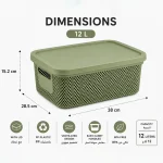 Hobby Life 12L Nickel Ventilated 38 x 28.5 x 15.2 cm Storage Box with Lid 04