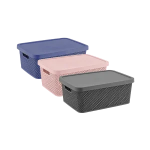 Hobby Life 13L Diamond Textured 38.5 x 28 x 15.5 cm Storage Box with Lid 04