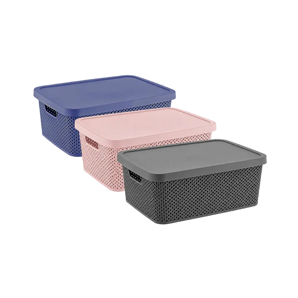 Hobby Life 13L Diamond Textured 38.5 x 28 x 15.5 cm Storage Box with Lid 04