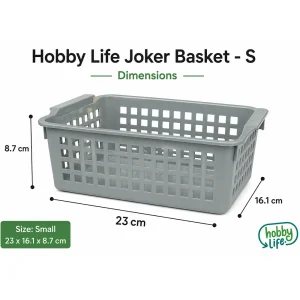 Hobby Life 23 x 16.1 x 8.7 cm Joker Ventilated Multipurpose Basket with Handles 04