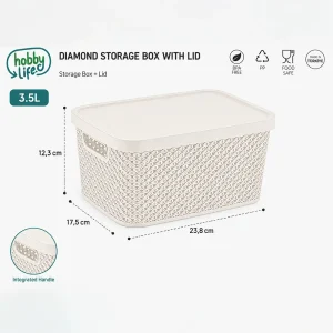 Hobby Life 3.5L Diamond Textured Storage Box with Lid 04
