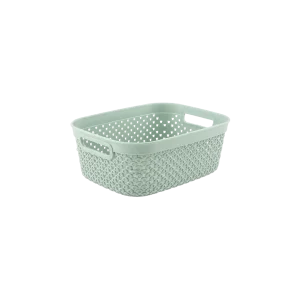 Hobby Life Diamond Flat Storage Basket with Side Handles 1.3L, 13.5 x 18 x 7 cm, Model 04 1276 Mint Green