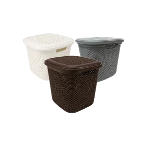 Hobby Life Diamond Multipurpose Storage Basket with Lid & Side Handles 15L, 31 x 31.2 x 27.5 cm Model 04 1272 Assorted Colors
