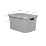 Hobby Life Diamond Storage Box with Lid and Side Handles 19L 28 x 38.5 x 22 cm Model 04 1262 Beige Blue & Light Grey1
