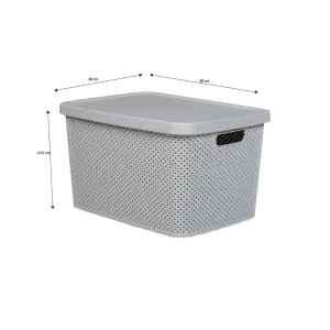 Hobby Life Diamond Storage Box with Lid and Side Handles 19L 28 x 38.5 x 22 cm Model 04 1262 Beige Blue & Light Grey1