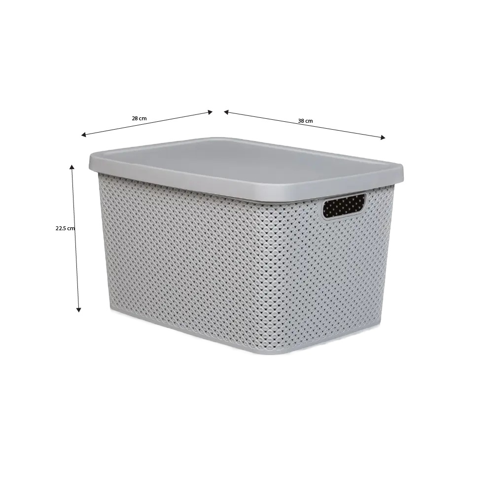 Hobby Life Diamond Storage Box with Lid and Side Handles 19L 28 x 38.5 x 22 cm Model 04 1262 Beige Blue & Light Grey1